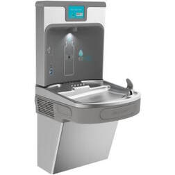 Bottle filling station with fountain