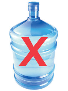 5 Gallon Bottle with an X over it